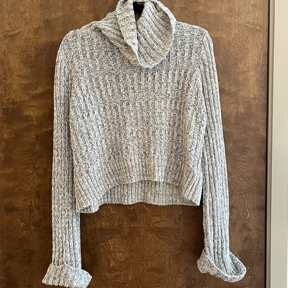 Free People Marled Grey Turtleneck Sweater